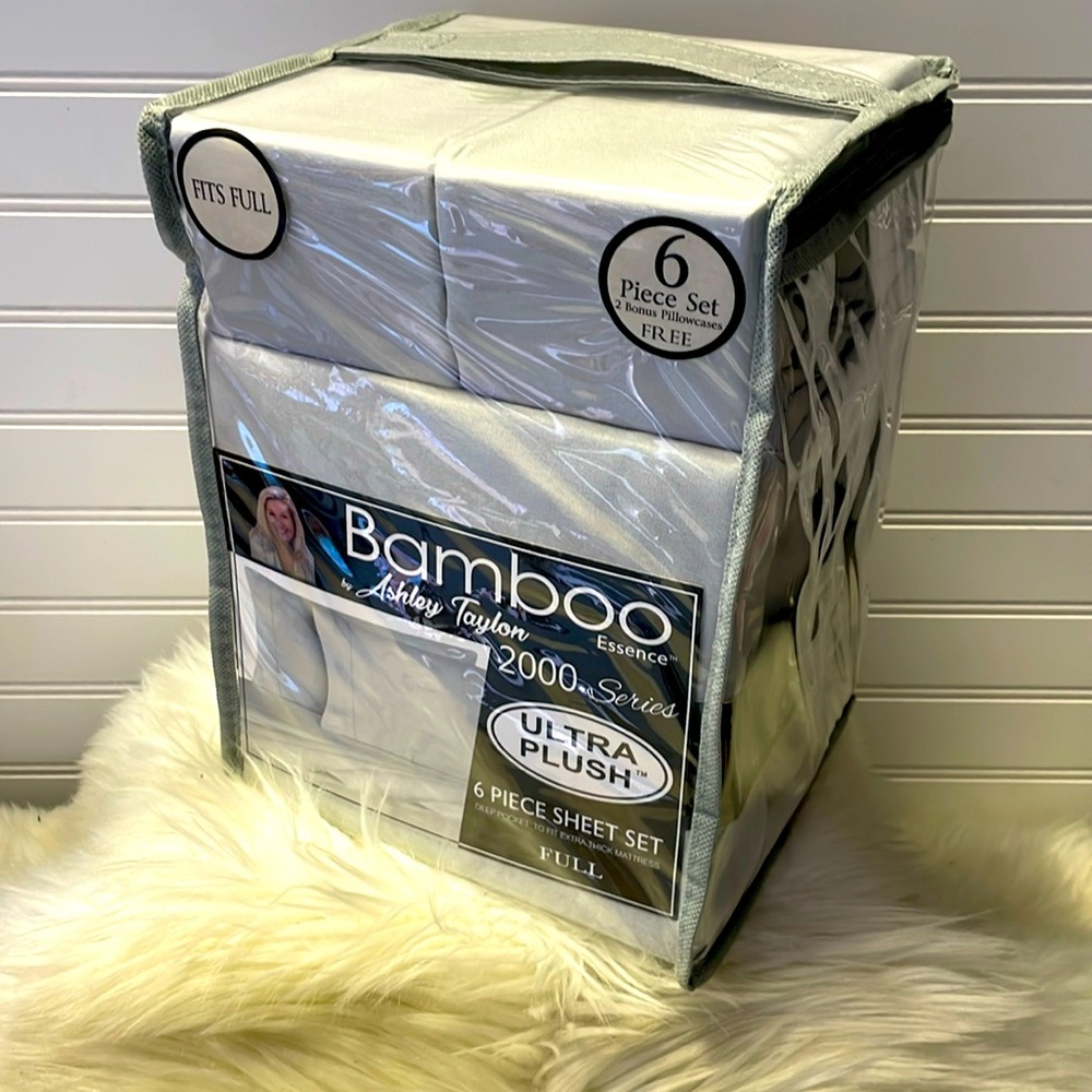 Bamboo Essence Full Size Light Gray Sheet Set